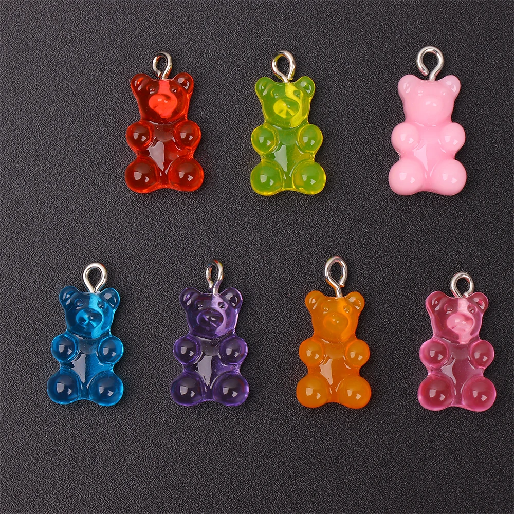 10 шт. подвески с медведем кабошоны из смолы блестящие Кабошоны Мультяшные