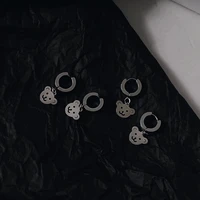 new little bear earrings 2021 trend jewelry for women earring korean cute bears ear clip stainless steel earrings wholesale