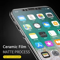 matte 9d ceramic film for iphone 12 11 xs pro max xr x 8 7 6 5 plus full cover protective glass black edge soft screen protector