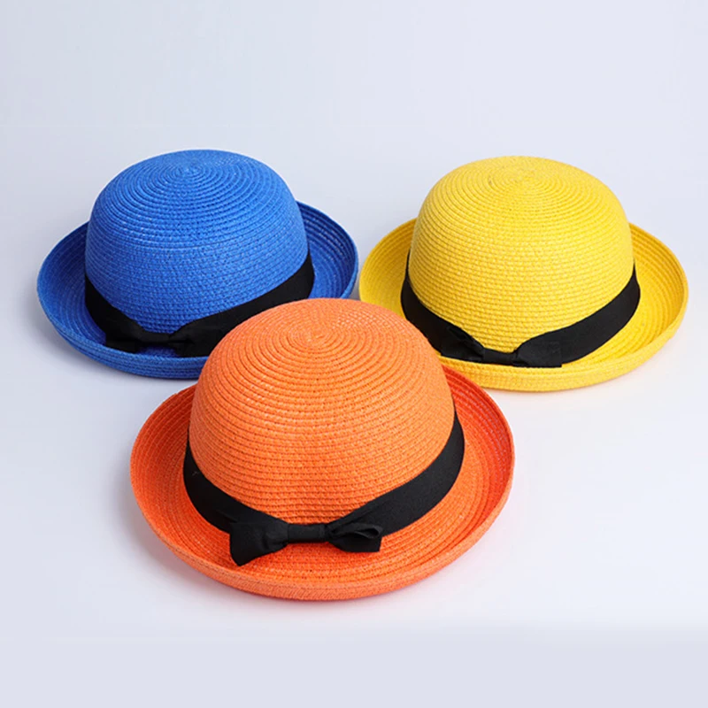 Шляпа Соломенная женская с большими полями и бантом для детей взрослых|Мужские
