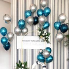 Глянцевые металлические жемчужные латексные шары 512 дюймов 10 шт., серебристые, синие, хромированные, металлические гелиевые шары, украшение для дня рождения, свадьбы, воздушные шары