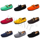 Мокасины мужскиеженские кожаные без застежки, туфли на плоской подошве, лоферы, повседневная обувь для вождения, размеры 48, 47 46 45