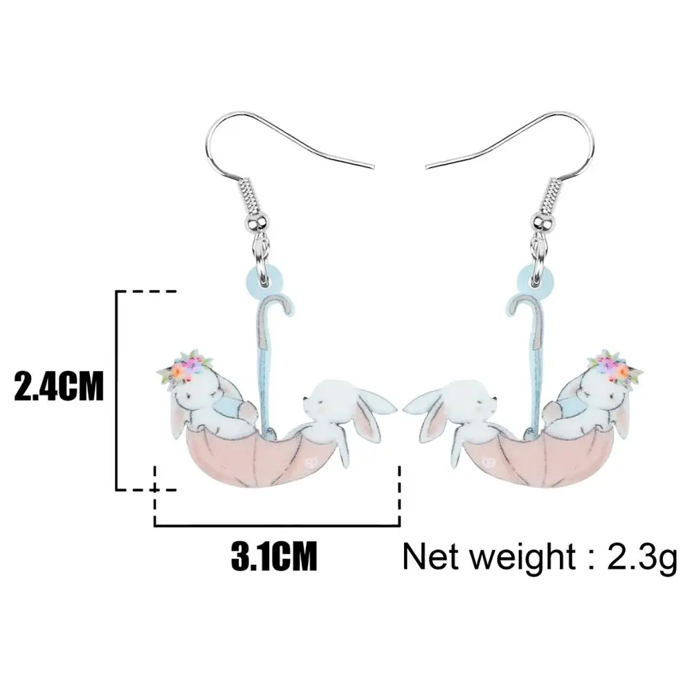 ARWA зонтик из акрила Пасхальный заяц кролик животное серьги Большая подвеска в