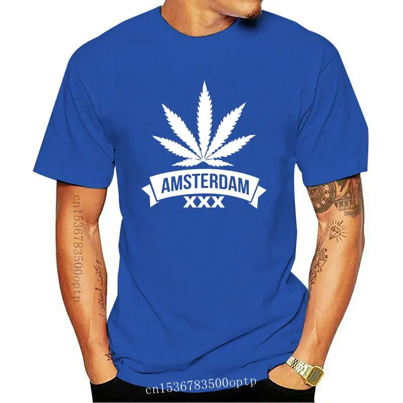 

Хлопковая футболка Amsterdam, интересная уличная одежда, забавная Весенняя Оригинальная футболка большого размера