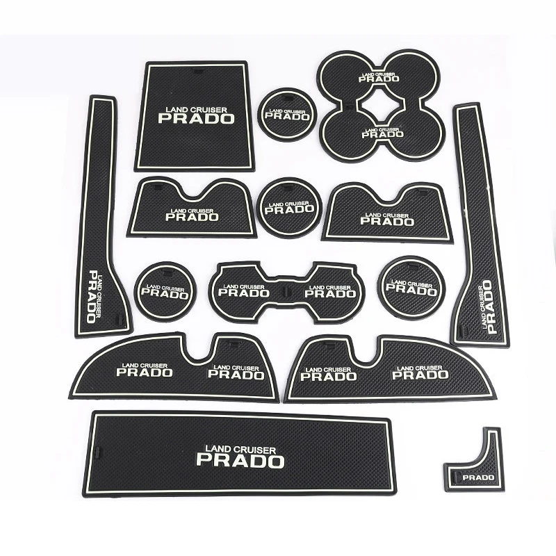 For Toyota Land Cruiser Prado LC150 2018 Accessories 15PCS Non-Slip Interior Styling Door Groove Mat Cup Mats | Автомобили и