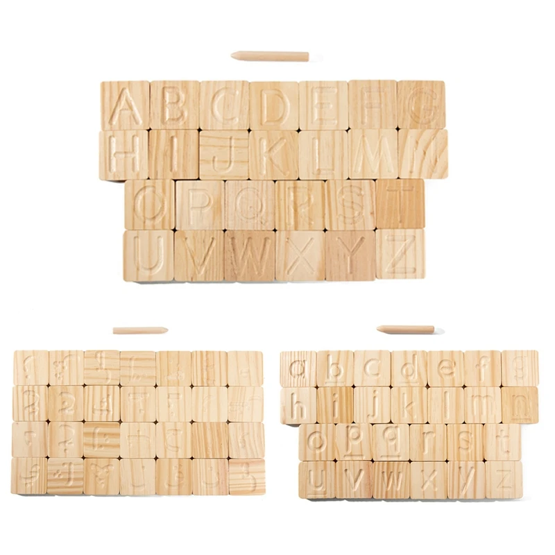 

Early Educational Toys Wooden Grooved Calligraphy Board English Alphabet Practice Learning Toy for Kids