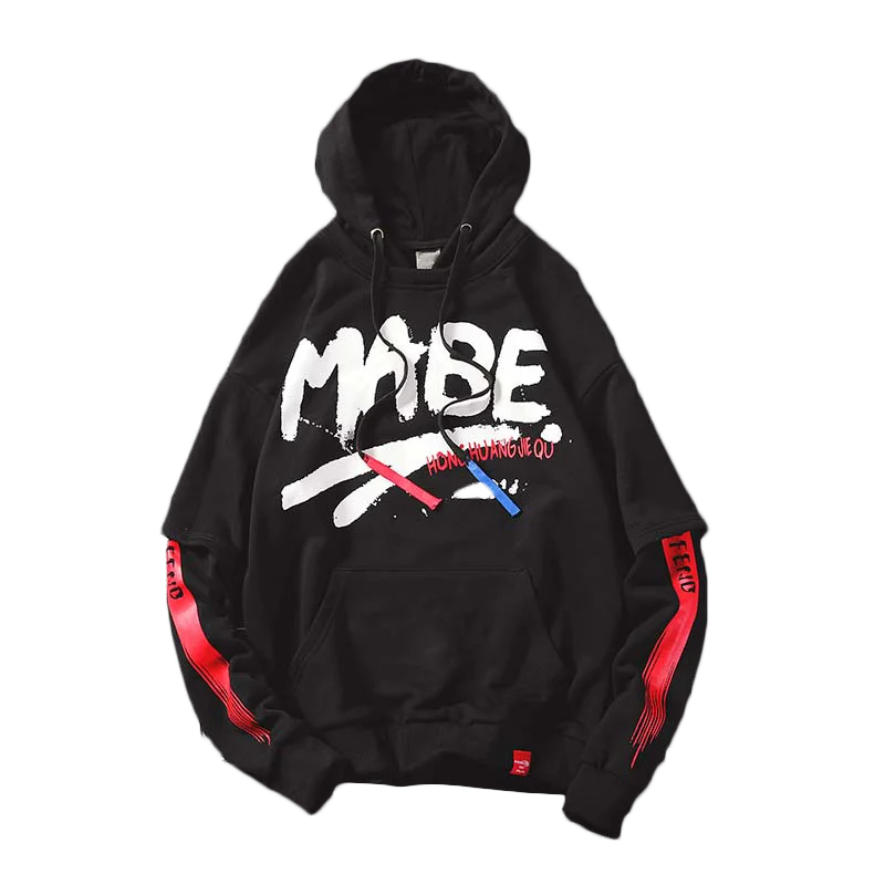 

SingleRoad Mens Hoodies Men 2021 Spring Printed Hip Hop Oversized Harajuku Sweatshirts Japanese Streetwear Black Hoodie Men