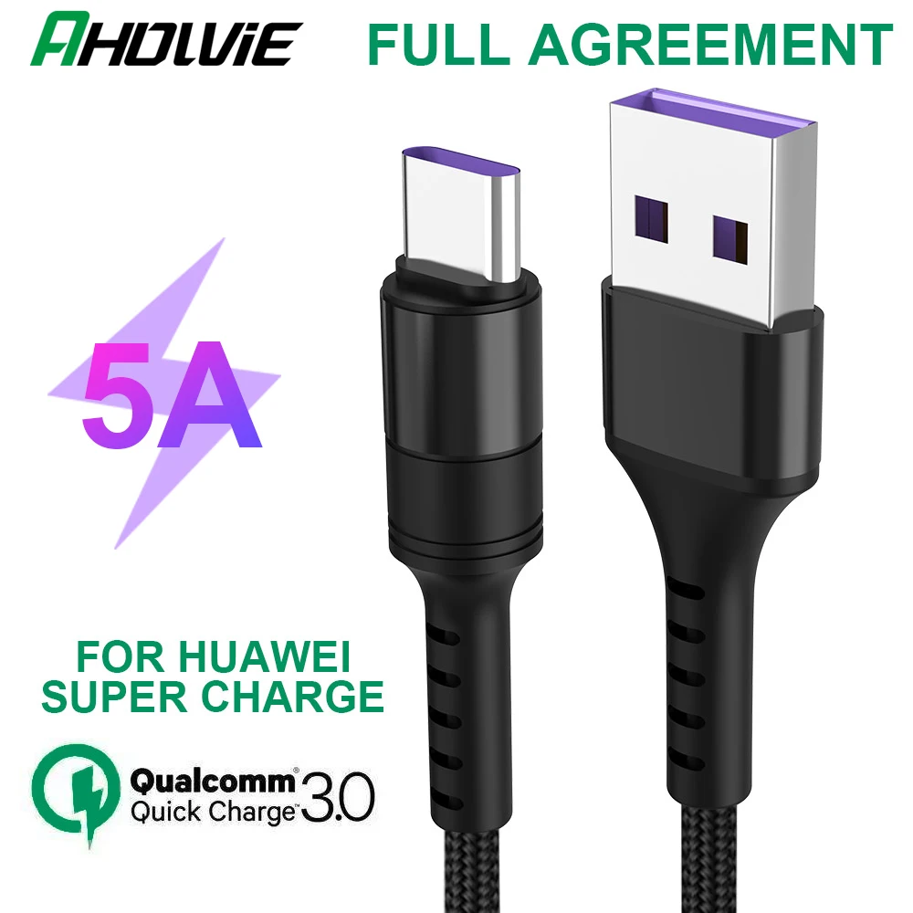 Кабель usb type-C для huawei mate 30 P30 P20 Pro Lite 5A шнур для быстрой зарядки samsung Xiaomi Redmi Note 7 USBC кабель type-C
