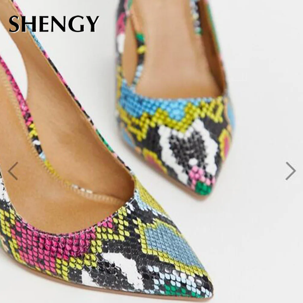 Босоножки женские на высоком каблуке со змеиным принтом 2020 | Обувь