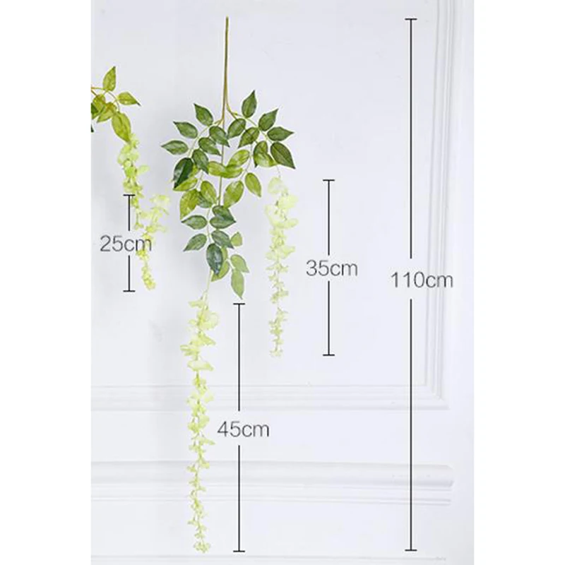 

Party Wedding Artificial Plastic Wisteria Flower Vines Hanging Rattan Bride Flowers Garland Home Garden Hotel