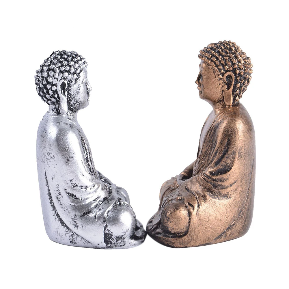 Mini Harmony Innovative Exquisite Buddha Statue Resin Valuable Sculpture Meditating Antique Style Home Decor Ornament Decoration | Дом и сад