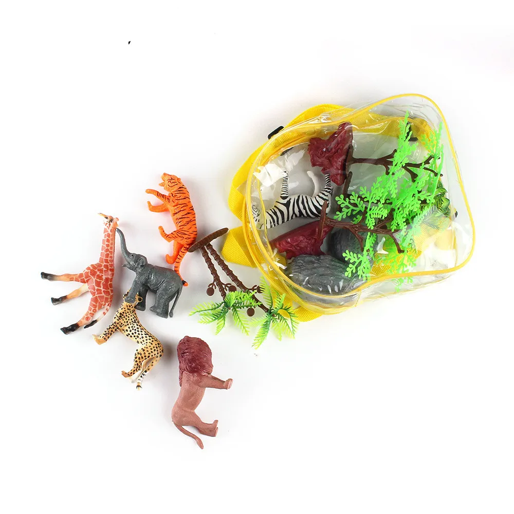 6 шт. различные модели животных в фермерском зоопарке с сумкой Леопард жираф слон