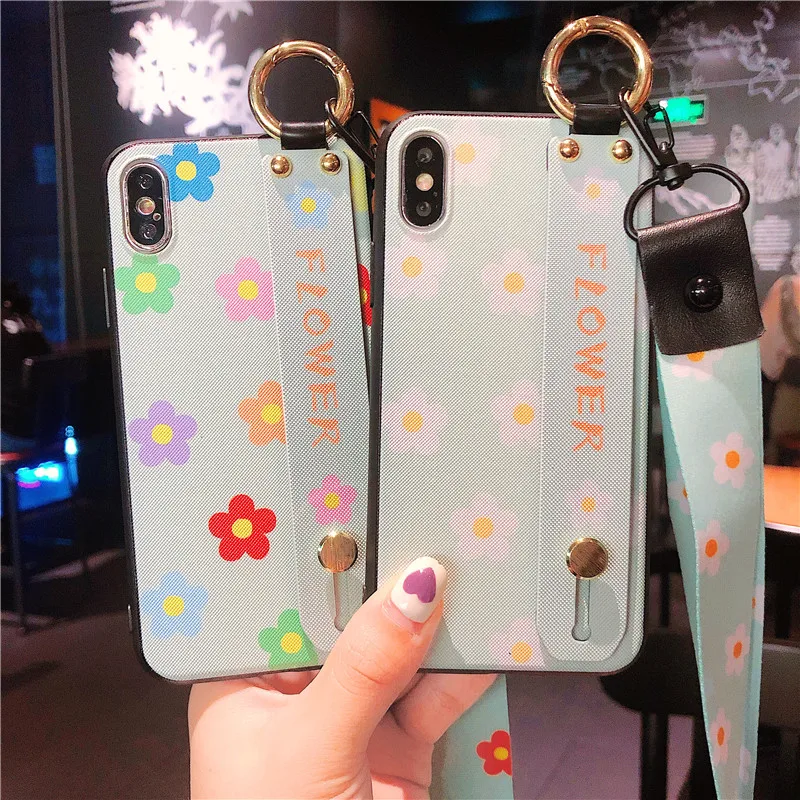 Чехол с сетчатым цветочным узором для iPhone 7 6s 6 8 plus ремешок сумка подставка задний