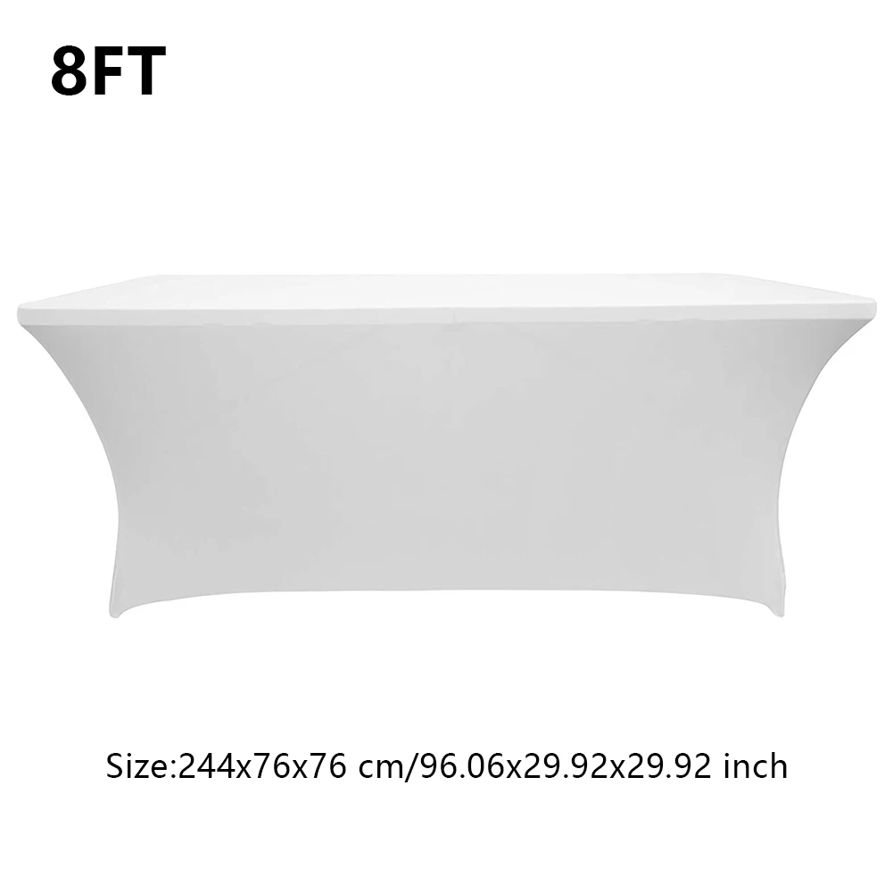 

2PCS Stretchable Table Cover Rectangular Dust-Proof Tight Fitted Home Restaurant Dining Polyester Elastic Cover Wedding Party