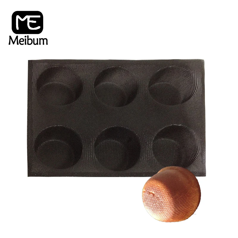 Meibum 6 Полость DIY круглая силиконовая форма для хлеба из стекловолокна противень
