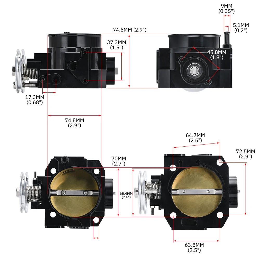 Новый корпус дроссельной заслонки для RSX DC5 CIVIC SI EP3 K20 K20A 70 мм CNC Впускной WX6951 |