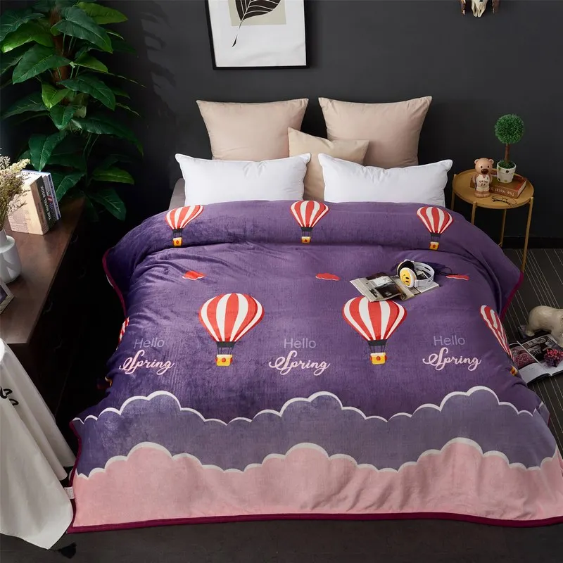 Зимнее модное мягкое одеяло из 100% утолщенной ткани хорька со звездами кошкой