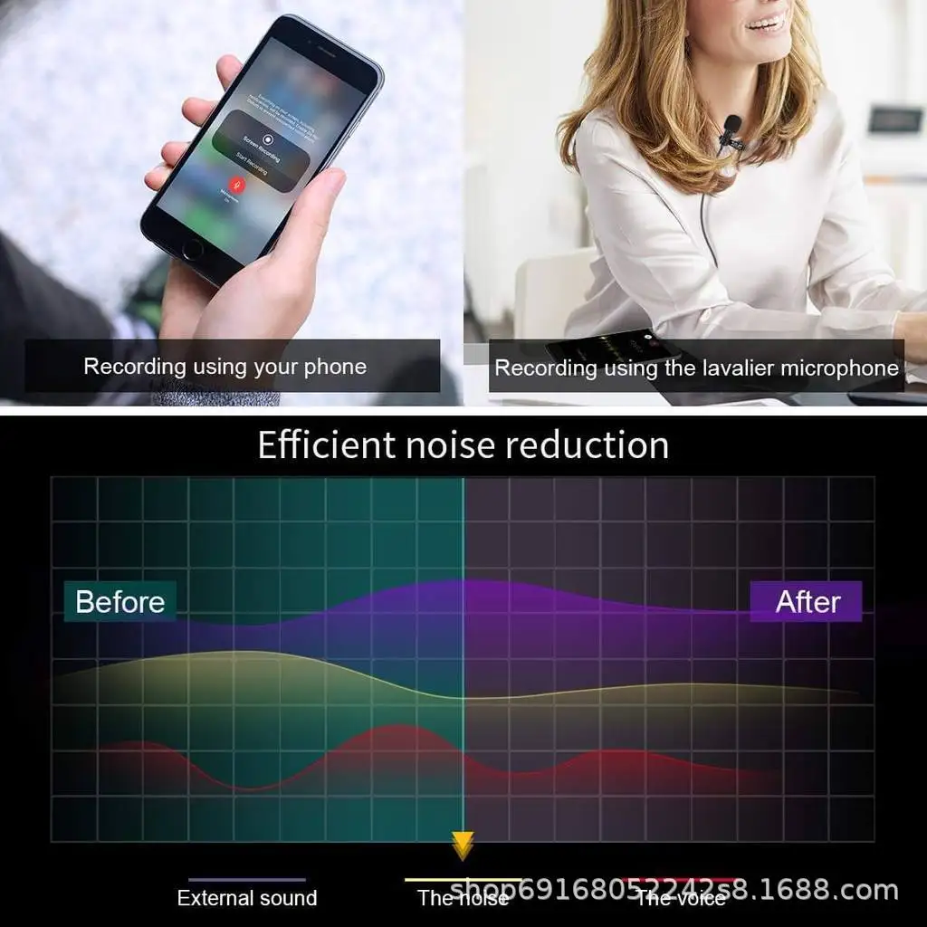 Петличный микрофон мини-микрофон для записи на воротник интервью с зажимом