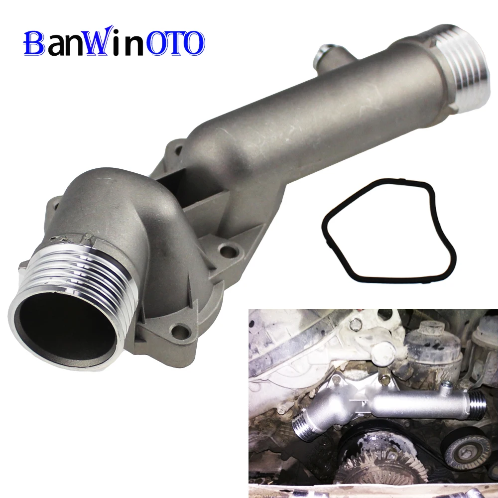 

Корпус термостата, выход охлаждающей жидкости, фланец водяной горловины для BMW 5 7 E38 E39 520 528i 11531740478, Модернизированная алюминиевая металлическая водопроводная труба