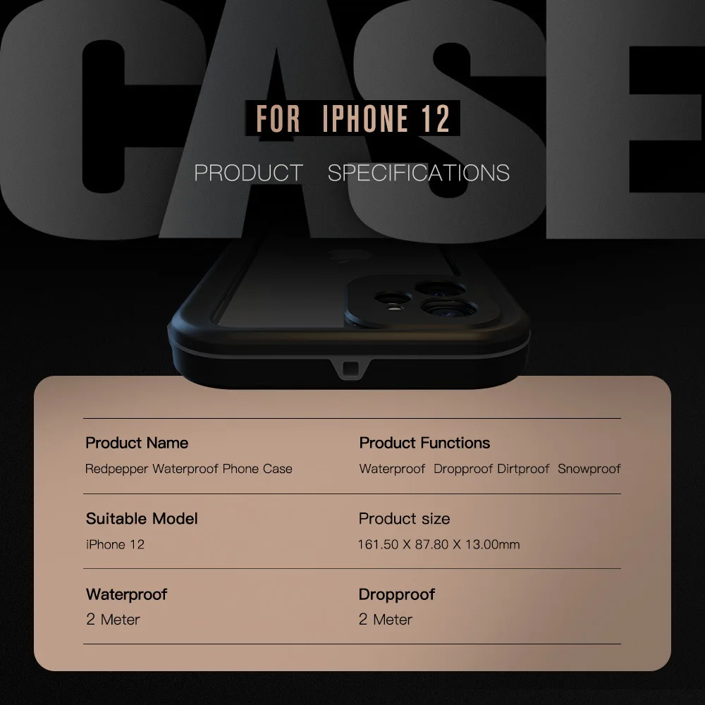 

Fall-resistant iPhone 12 Waterproof Case 12 Pro Max/12 Mini/ Mobile Phone Case 12 Pro Sports Transparent Cover