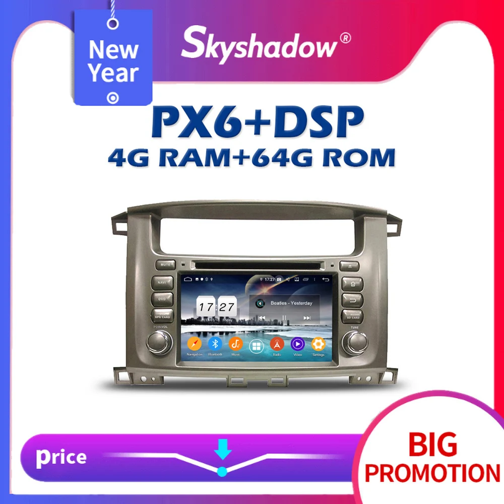 PX6 автомобильный DVD плеер DSP андроид 10 4G + 64G IPS Wi Fi Bluetooth 5 0 Радио RDS GPS Google Map для Toyota Land