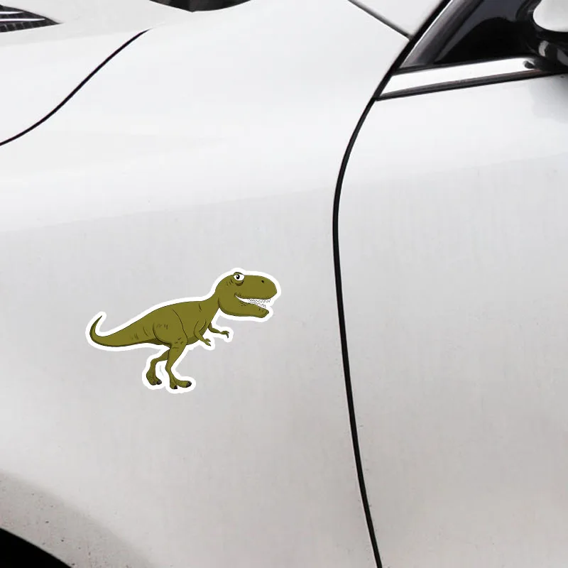 YJZT 8 см * 15 Мультяшные животные динозавры веселая наклейка на автомобиль из ПВХ