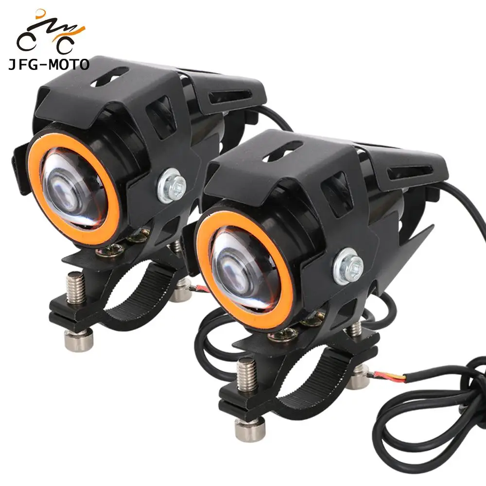 

2PCS/1PC Motorcycle Headlights Auxiliary Lamp U5 LED Motorbike Spotlight Accessories 12V Moto DRL Spot Head Lights