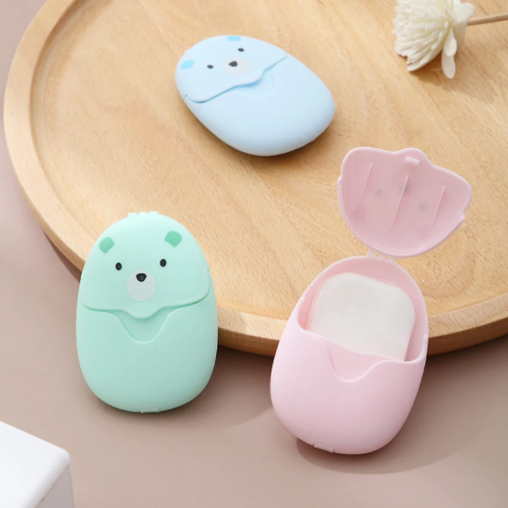 

50Pcs Sheet Hand Washing Bath Paper Disposable Soap Paper Portable Cute Boxed Mini Travel Soap Paper For Bathroom Outdoor Clean