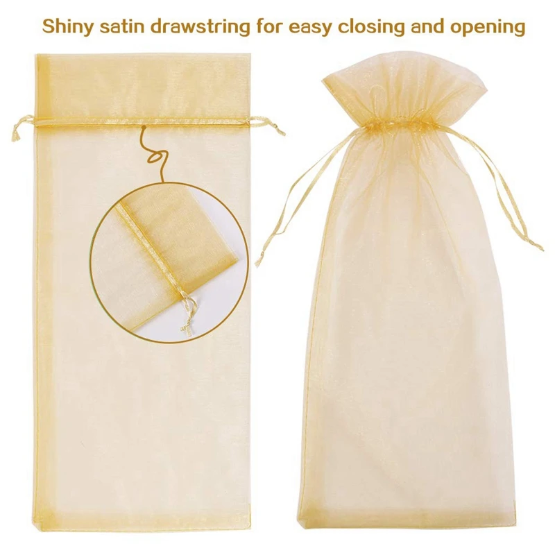 Упаковочный мешок из органзы для вина Подарочная прозрачная сетчатая бутылка