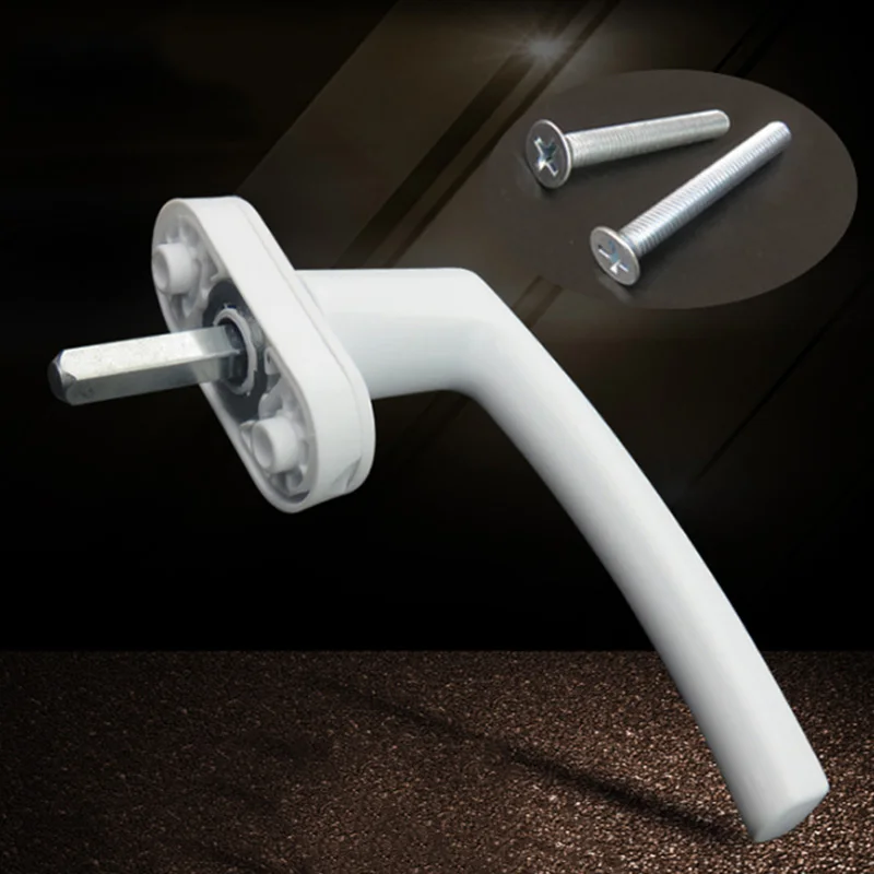 

White Window Handle & Screws Crank Two Point Linkage With Safety Lock Durable