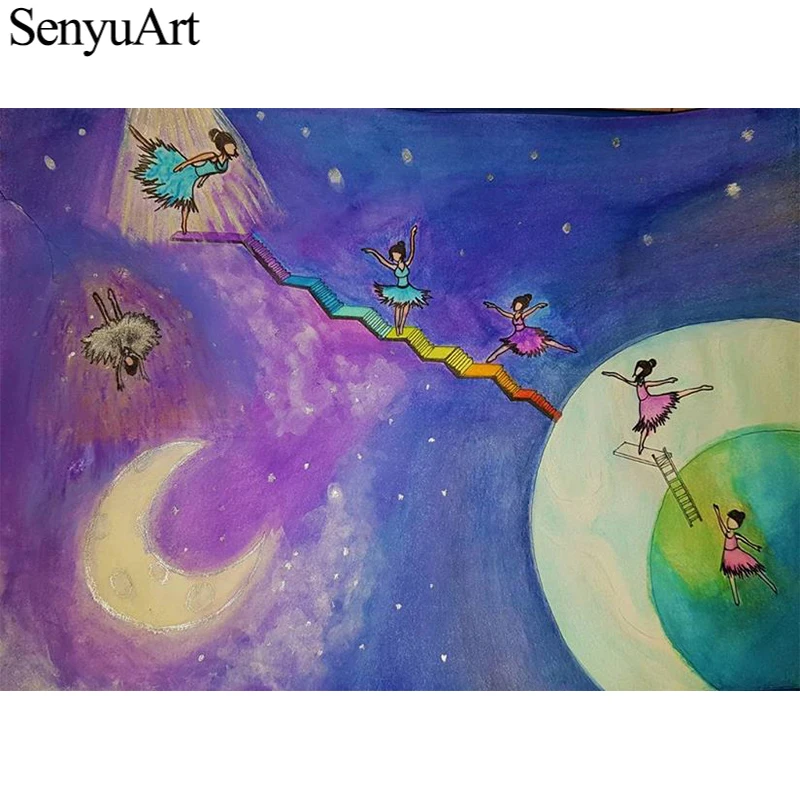 SenyuArt Алмазная картина полностью круглая квадратная дрель вышивка мозаика
