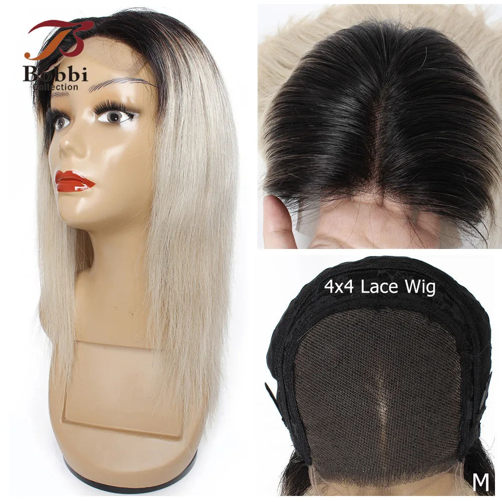 BOBBICOLLECTION 4x4 парик из натуральных волос на шнурках цвет Омбре серый блонд