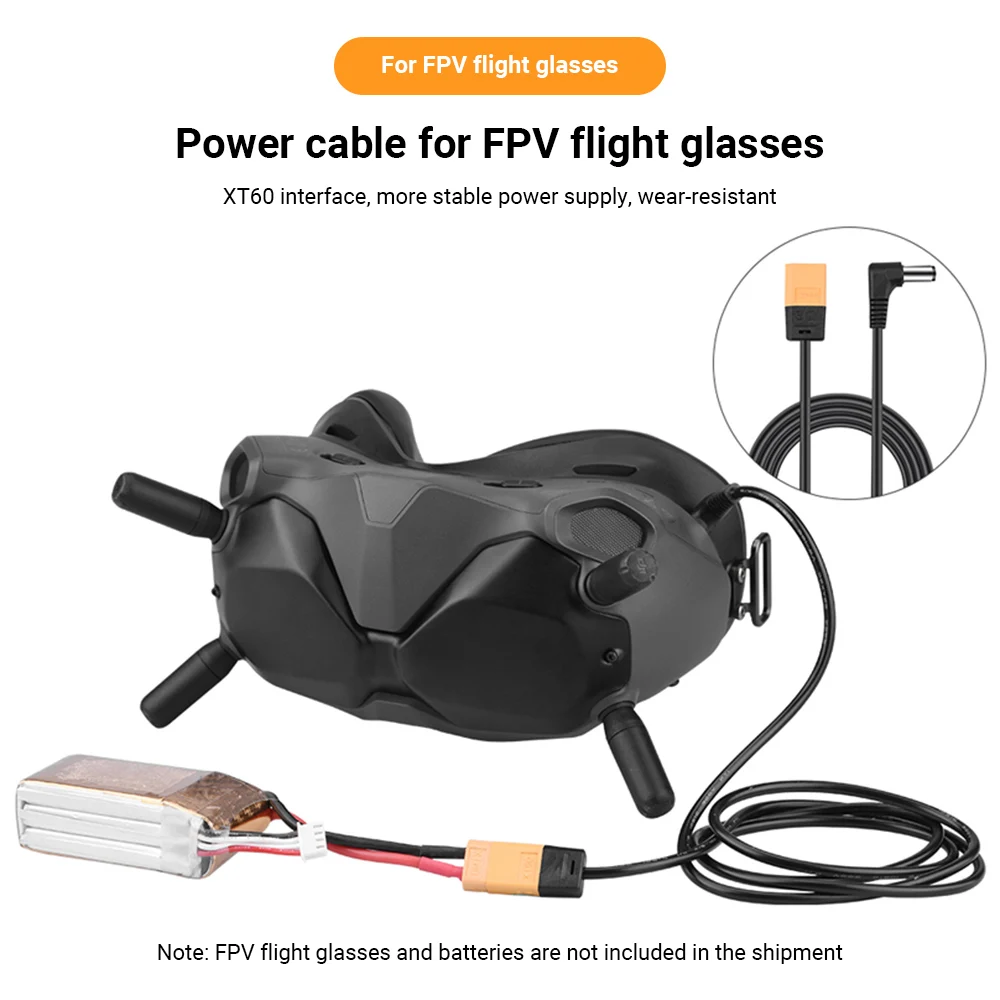 FPV Goggles Power Cable XT60 Male Bullet Connector To Male DC Adapter T Plug Cord For DJI FPV Goggles V2 Battery Accessory
