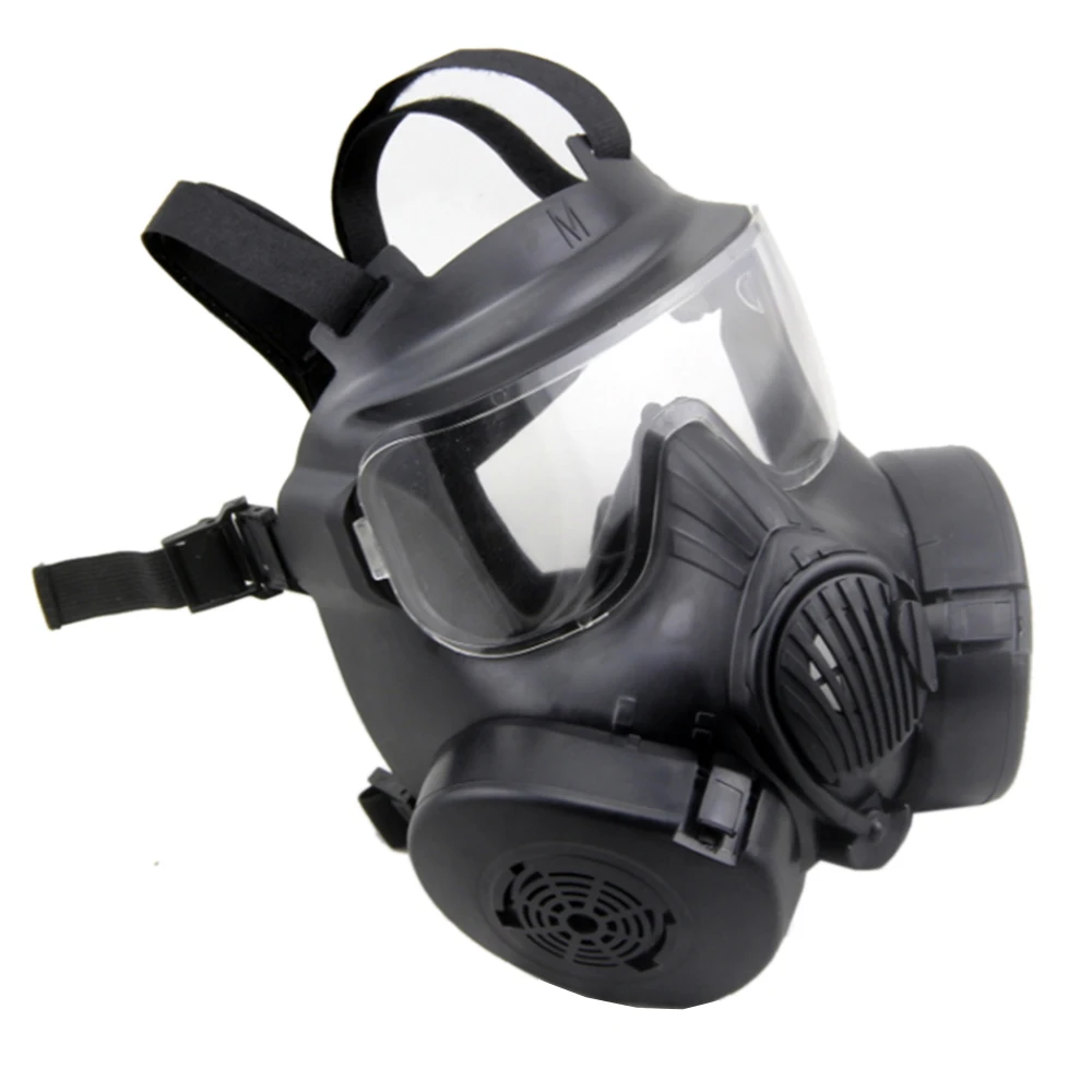 

Cosplay CS Wargame Airsoft Double Filter Fan Safety Gas Mask Tactical Perspiration Dust Full Face Prop