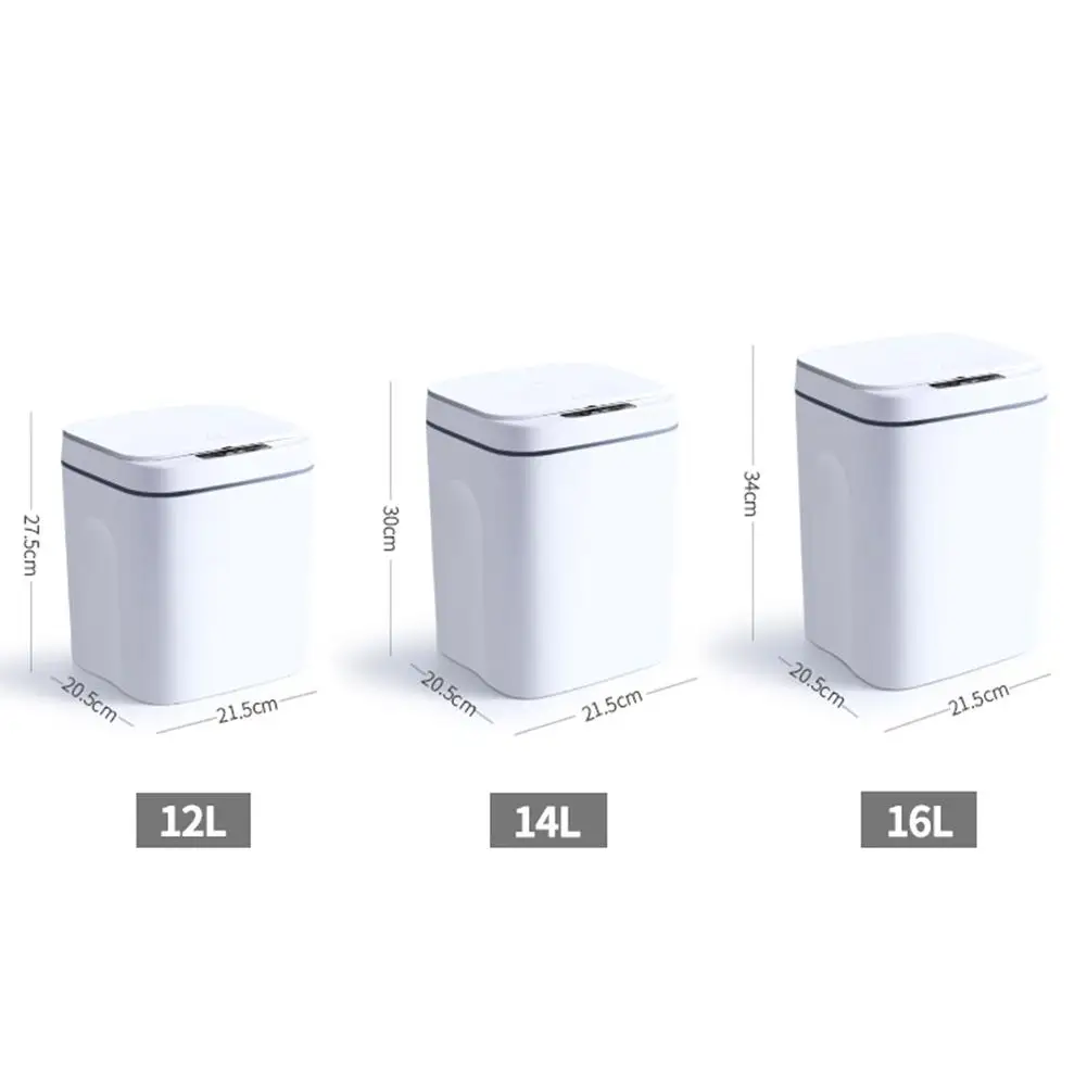 

Smart Trash Can With Cover Infrared Induction Vibration Induction Electric Smart Garbage Bin For Living Room Kitchen Bathroom