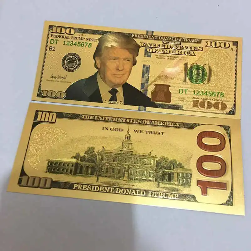 5 1 шт. античное покрытие реалистичный Дональд Трамп и первая леди античный 24K позолоченные долларов украшения банкноты высокого качества - Цвет: 5