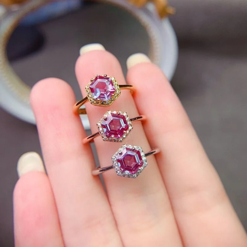 

MDINA Alexandrite Ring 925 sterling silver luxury discoloration resizable rings for women jewelry