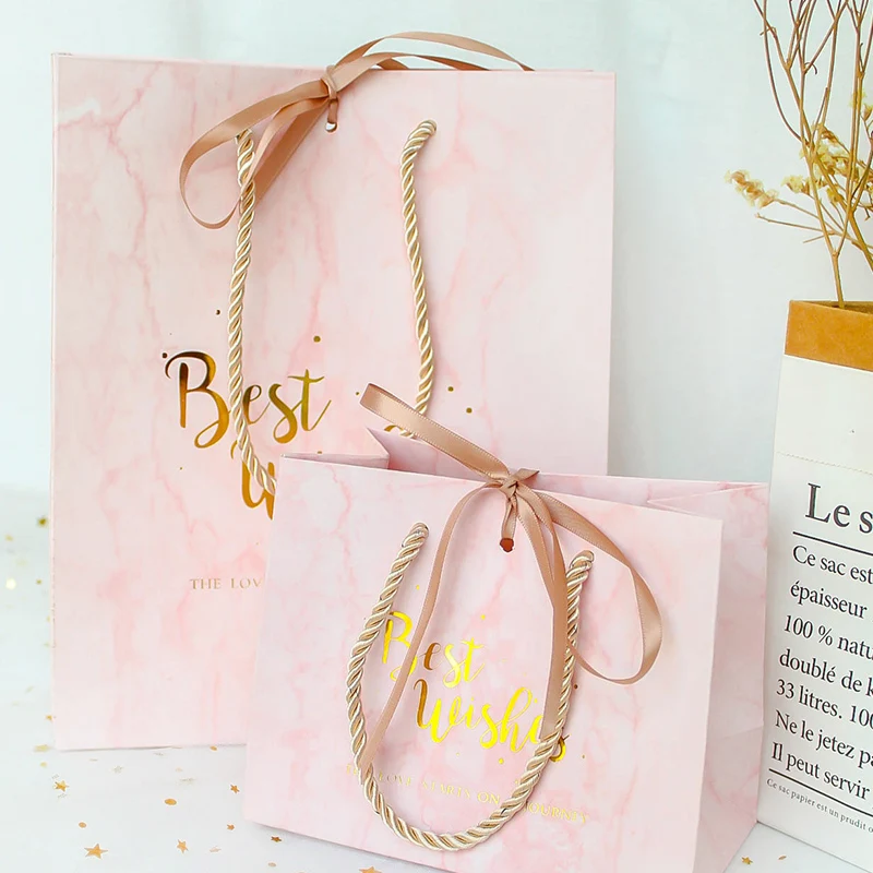 2020 new arrival wedding gift bag Marble pattern packaging box with ribbon favors paper for candy cookies tableware | Дом и сад