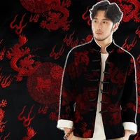 75cm imitation silk brocade chinese dragon pattern jacquard fabrics per 0 5 meter the cloth for satin dress screen tablecloth