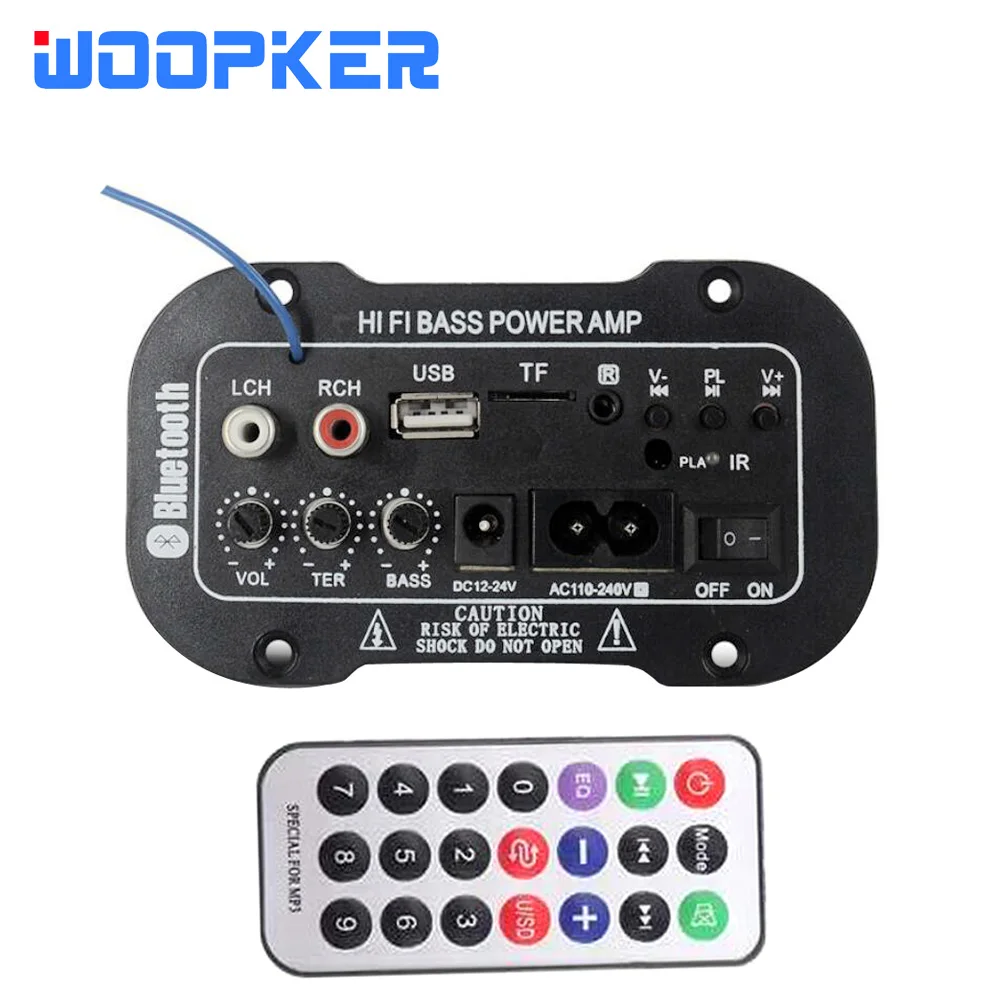 

Woopker Digital Amplifier Board 25-30W Bluetooth Audio Amplificador DIY USB FM Radio TF Player Subwoofer 110V 220V