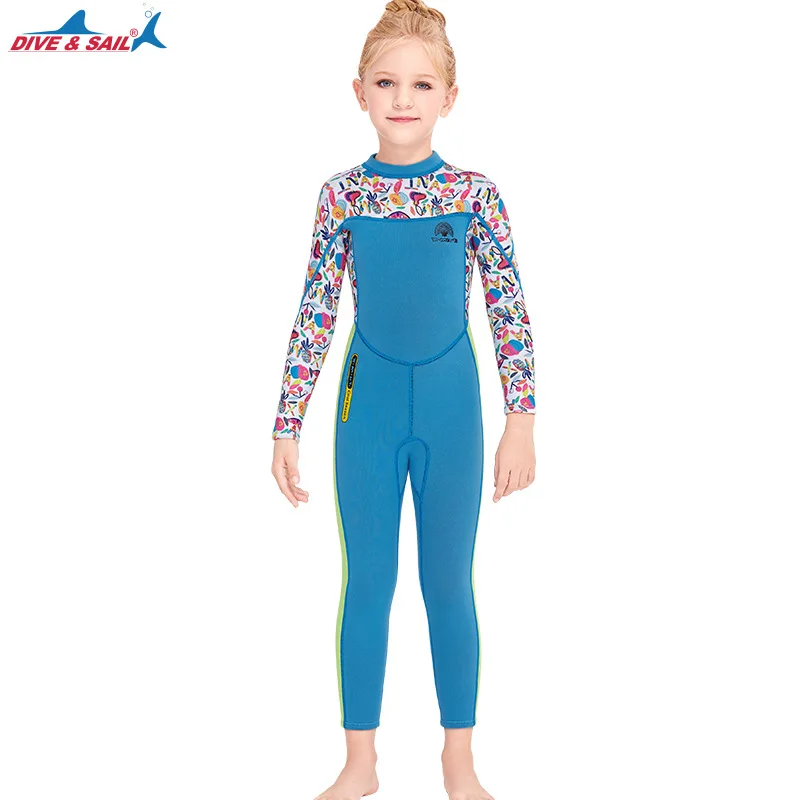 

DIVE&SAIL 2.5MM Neoprene Girls' Surfing Waterproof Rash Guards Snokeling Diving Suit Sunscreen Swimming Neoprene Scuba WetSuits