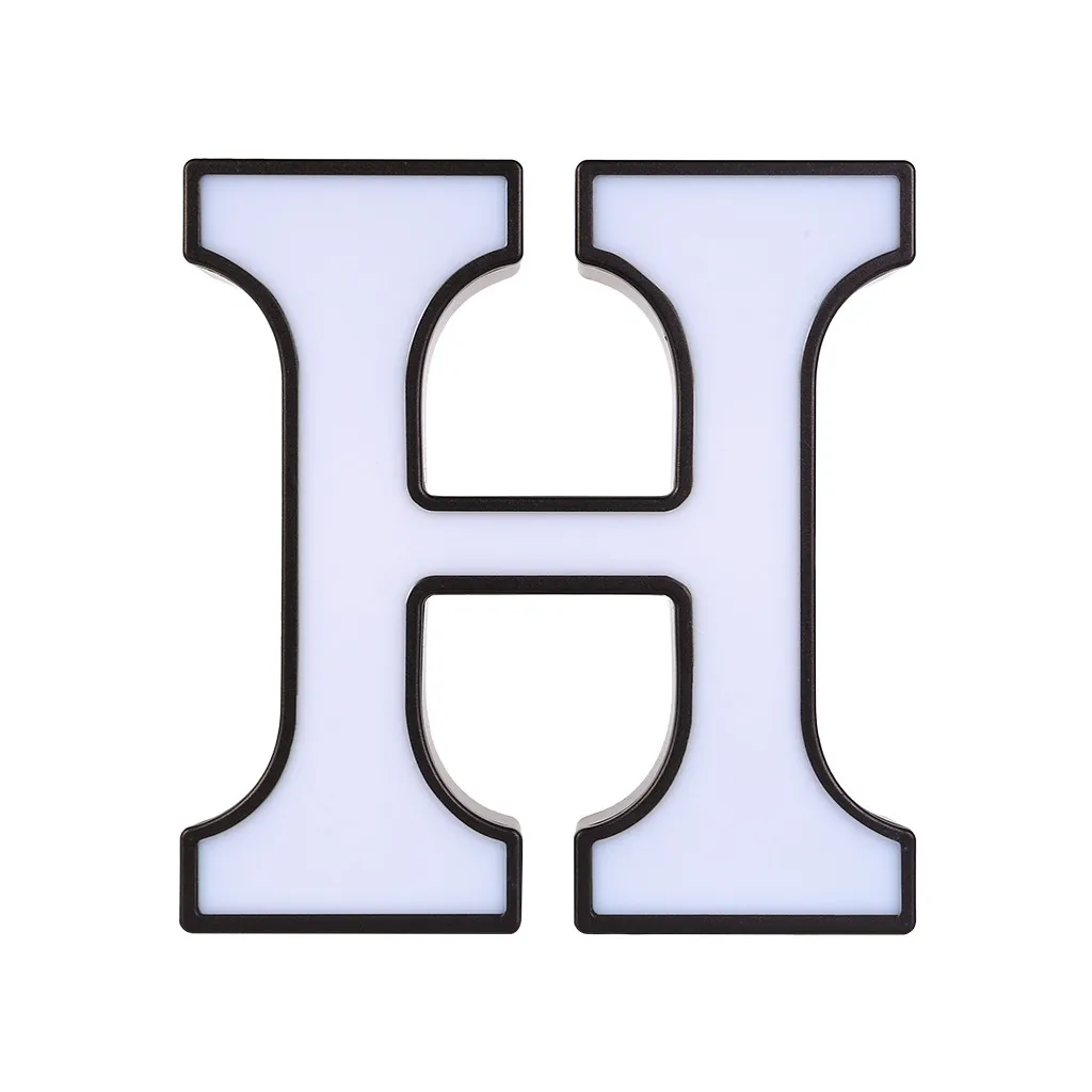 H DIY 26 букв светодиодный ночник английский Marquee знак Алфавит 3D Настенный ночник t домашний Свадебный день рождения Жених - Цвет: H