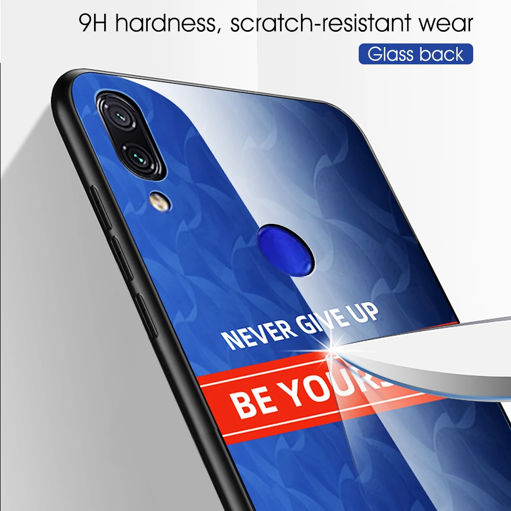 Цветной стеклянный чехол для Red mi Note 8 7 6 5 Pro 7A K20 мягкий полиуретановый край Xiaomi 9 SE