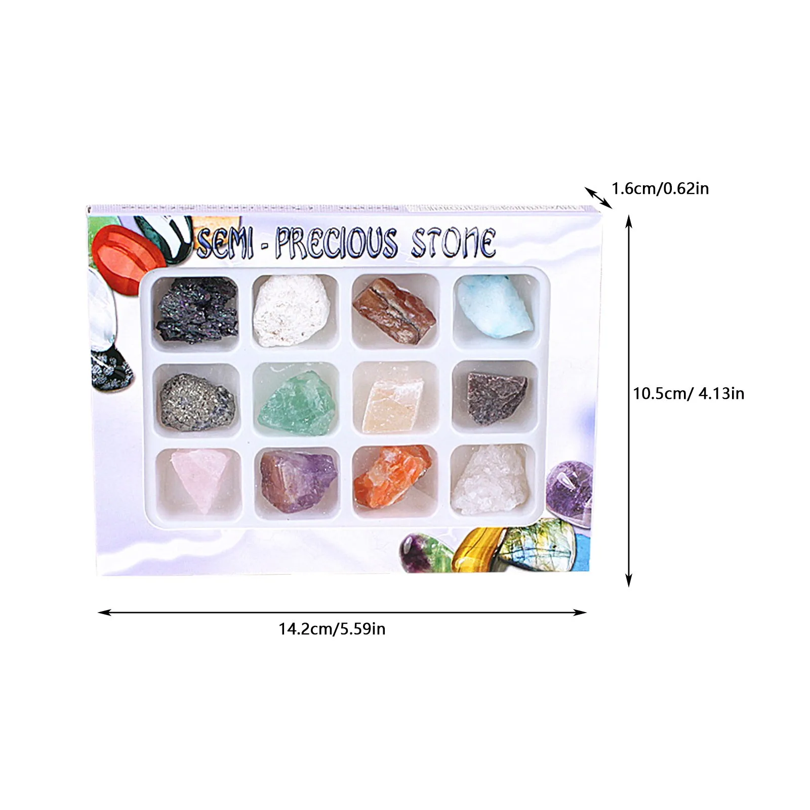 Коллекционная Подарочная коробка с натуральными кристаллами надписью &quotMerry