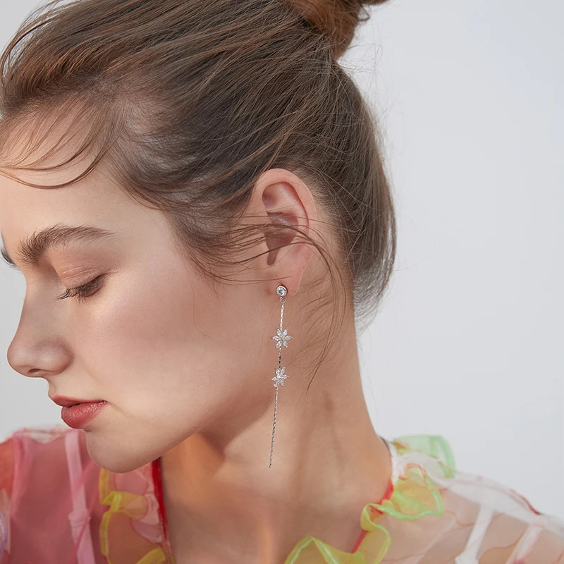 Xinwei 2020 Новые простые темпераментные серьги с кисточками и цветами для женщин