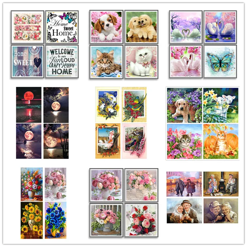 5D DIY Алмазная картина всенаправленные круглые алмазные стразы 4 шт набор вышивка