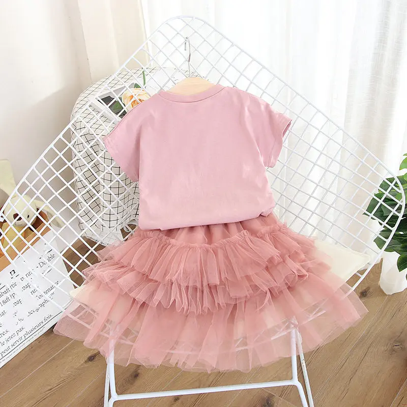 Костюм для девочек Новинка лета 2021 модная детская блузка с коротким рукавом и