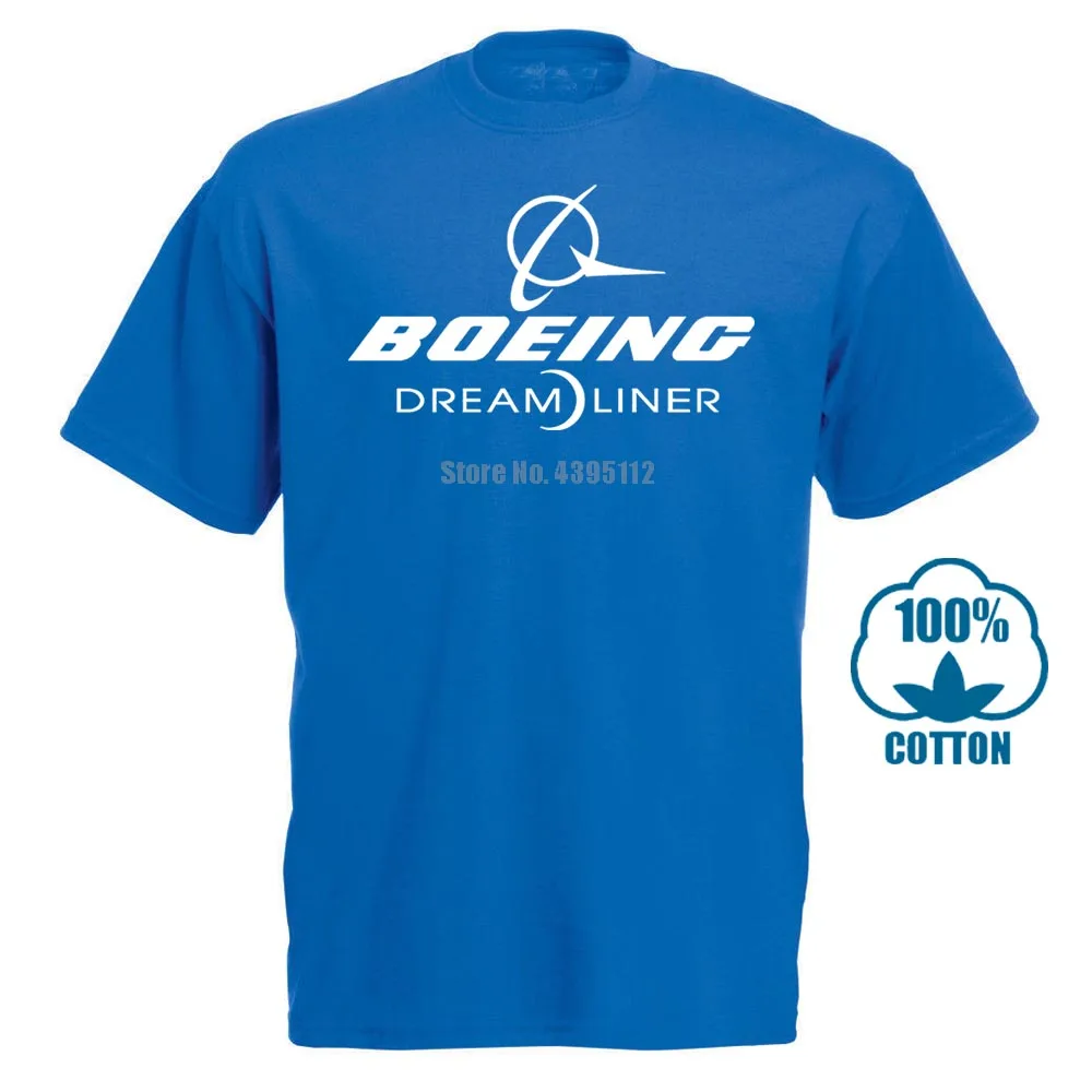 Синий Футболка Boeing 787 Boeing 787 Dreamliner с коротким рукавом, модная летняя повседневная футболка с принтом - Цвет: Синий