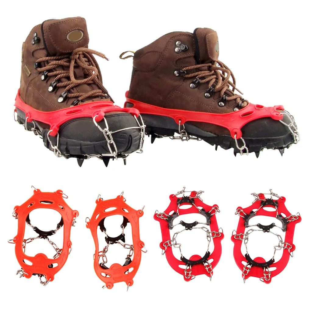 11-Teeth Climbing Boots Shoes Cover Spikes Cleats Crampons Ice Snow Grippers | Спорт и развлечения