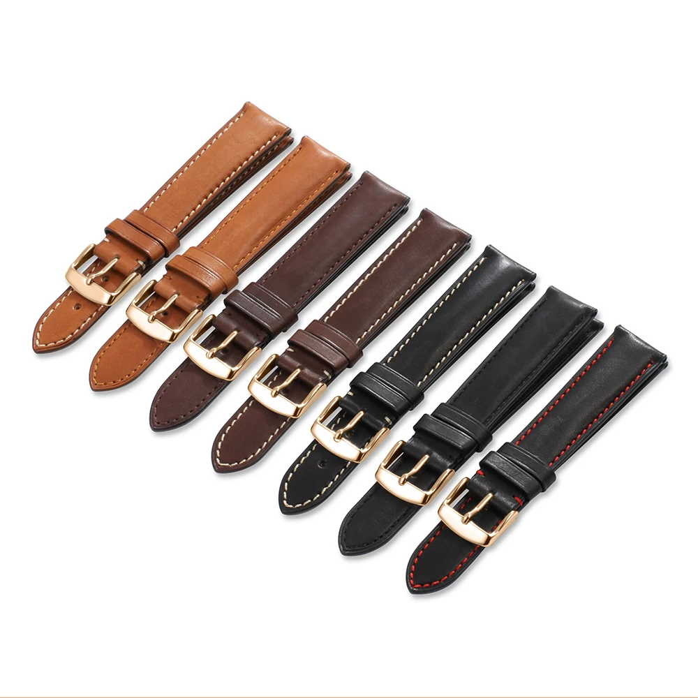 IStrap, 18 мм, 19 мм, 20 мм, 21 мм, 22 мм, ремешок для часов из натуральной кожи, ремешок для часов с пряжкой из розового золота для Tissot Omega IWC